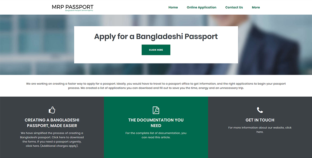 Passport Application Website